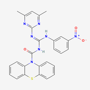 N-((4,6-dimethylpyrimidin-2-ylamino)(3-nitrophenylamino)methylene)-10H-phenothiazine-10-carboxamide