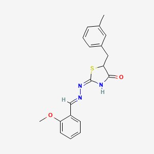 (2E)-2-[(2E)-(2-methoxybenzylidene)hydrazinylidene]-5-(3-methylbenzyl)-1,3-thiazolidin-4-one