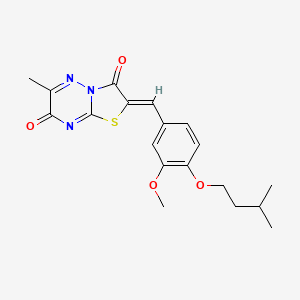 (2Z)-2-[3-methoxy-4-(3-methylbutoxy)benzylidene]-6-methyl-7H-[1,3]thiazolo[3,2-b][1,2,4]triazine-3,7(2H)-dione