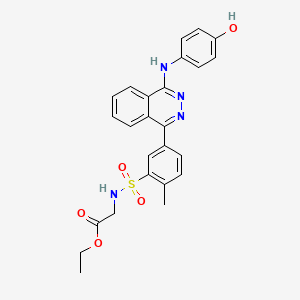 ethyl N-[(5-{4-[(4-hydroxyphenyl)amino]phthalazin-1-yl}-2-methylphenyl)sulfonyl]glycinate