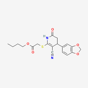 Butyl {[4-(1,3-benzodioxol-5-yl)-3-cyano-6-oxo-1,4,5,6-tetrahydropyridin-2-yl]sulfanyl}acetate