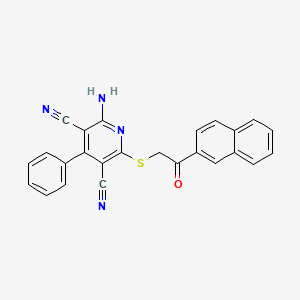 2-Amino-6-{[2-(naphthalen-2-yl)-2-oxoethyl]sulfanyl}-4-phenylpyridine-3,5-dicarbonitrile