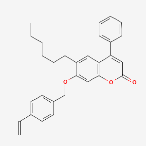 7-[(4-ethenylbenzyl)oxy]-6-hexyl-4-phenyl-2H-chromen-2-one