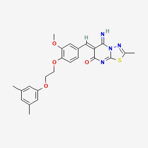 (6Z)-6-{4-[2-(3,5-dimethylphenoxy)ethoxy]-3-methoxybenzylidene}-5-imino-2-methyl-5,6-dihydro-7H-[1,3,4]thiadiazolo[3,2-a]pyrimidin-7-one