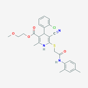 2-Methoxyethyl 4-(2-chlorophenyl)-5-cyano-6-({2-[(2,4-dimethylphenyl)amino]-2-oxoethyl}sulfanyl)-2-methyl-1,4-dihydropyridine-3-carboxylate