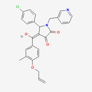 molecular formula C27H23ClN2O4 B11636289 5-(4-chlorophenyl)-3-hydroxy-4-[3-methyl-4-(prop-2-en-1-yloxy)benzoyl]-1-[(pyridin-3-yl)methyl]-2,5-dihydro-1H-pyrrol-2-one 