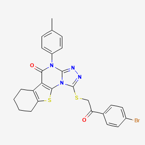 1-{[2-(4-bromophenyl)-2-oxoethyl]sulfanyl}-4-(4-methylphenyl)-6,7,8,9-tetrahydro[1]benzothieno[3,2-e][1,2,4]triazolo[4,3-a]pyrimidin-5(4H)-one