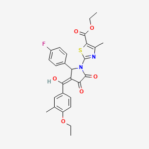 ethyl 2-{3-[(4-ethoxy-3-methylphenyl)carbonyl]-2-(4-fluorophenyl)-4-hydroxy-5-oxo-2,5-dihydro-1H-pyrrol-1-yl}-4-methyl-1,3-thiazole-5-carboxylate