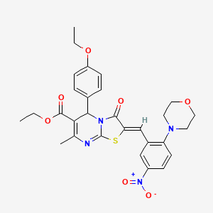 ethyl (2Z)-5-(4-ethoxyphenyl)-7-methyl-2-[2-(morpholin-4-yl)-5-nitrobenzylidene]-3-oxo-2,3-dihydro-5H-[1,3]thiazolo[3,2-a]pyrimidine-6-carboxylate