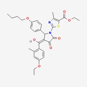 ethyl 2-[2-(4-butoxyphenyl)-3-(4-ethoxy-2-methylbenzoyl)-4-hydroxy-5-oxo-2,5-dihydro-1H-pyrrol-1-yl]-4-methyl-1,3-thiazole-5-carboxylate