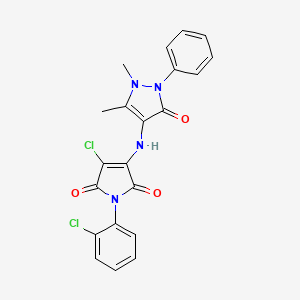 3-chloro-1-(2-chlorophenyl)-4-((1,5-dimethyl-3-oxo-2-phenyl-2,3-dihydro-1H-pyrazol-4-yl)amino)-1H-pyrrole-2,5-dione