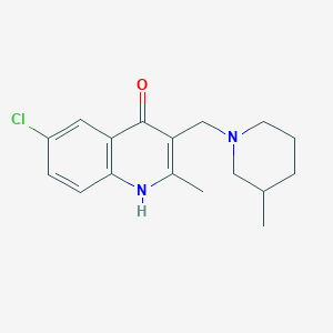 6-Chloro-2-methyl-3-[(3-methylpiperidin-1-yl)methyl]quinolin-4-ol