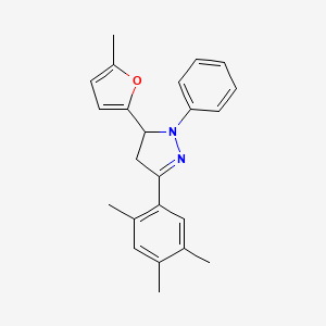 5-(5-methylfuran-2-yl)-1-phenyl-3-(2,4,5-trimethylphenyl)-4,5-dihydro-1H-pyrazole