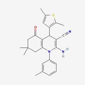 2-Amino-4-(2,5-dimethylthiophen-3-yl)-7,7-dimethyl-5-oxo-1-(m-tolyl)-1,4,5,6,7,8-hexahydroquinoline-3-carbonitrile