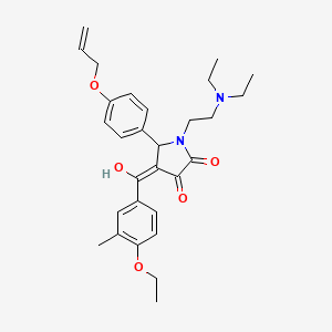 molecular formula C29H36N2O5 B11637171 5-[4-(allyloxy)phenyl]-1-[2-(diethylamino)ethyl]-4-(4-ethoxy-3-methylbenzoyl)-3-hydroxy-1,5-dihydro-2H-pyrrol-2-one 