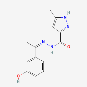 N'-[(1Z)-1-(3-hydroxyphenyl)ethylidene]-3-methyl-1H-pyrazole-5-carbohydrazide