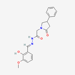 N'-[(E)-(2-hydroxy-3-methoxyphenyl)methylidene]-2-(2-oxo-4-phenylpyrrolidin-1-yl)acetohydrazide