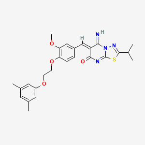 (6Z)-6-{4-[2-(3,5-dimethylphenoxy)ethoxy]-3-methoxybenzylidene}-5-imino-2-(propan-2-yl)-5,6-dihydro-7H-[1,3,4]thiadiazolo[3,2-a]pyrimidin-7-one