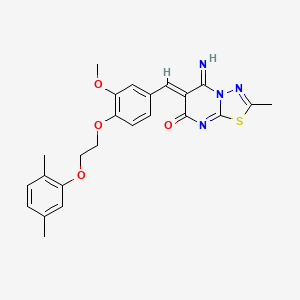 (6Z)-6-{4-[2-(2,5-dimethylphenoxy)ethoxy]-3-methoxybenzylidene}-5-imino-2-methyl-5,6-dihydro-7H-[1,3,4]thiadiazolo[3,2-a]pyrimidin-7-one