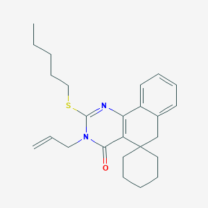 2-(pentylsulfanyl)-3-(prop-2-en-1-yl)-3H-spiro[benzo[h]quinazoline-5,1'-cyclohexan]-4(6H)-one