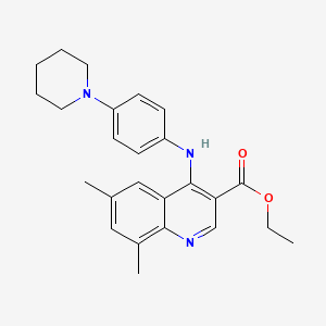 Ethyl 6,8-dimethyl-4-{[4-(piperidin-1-yl)phenyl]amino}quinoline-3-carboxylate