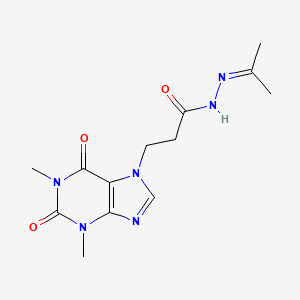 3-(1,3-dimethyl-2,6-dioxo-1,2,3,6-tetrahydro-7H-purin-7-yl)-N'-(propan-2-ylidene)propanehydrazide