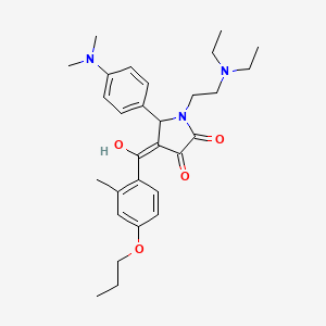 1-[2-(diethylamino)ethyl]-5-[4-(dimethylamino)phenyl]-3-hydroxy-4-[(2-methyl-4-propoxyphenyl)carbonyl]-1,5-dihydro-2H-pyrrol-2-one