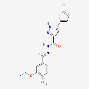 molecular formula C17H15ClN4O3S B11637581 3-(5-chlorothiophen-2-yl)-N'-[(E)-(3-ethoxy-4-hydroxyphenyl)methylidene]-1H-pyrazole-5-carbohydrazide CAS No. 303104-90-7