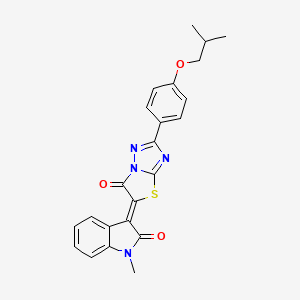 (3Z)-1-methyl-3-{2-[4-(2-methylpropoxy)phenyl]-6-oxo[1,3]thiazolo[3,2-b][1,2,4]triazol-5(6H)-ylidene}-1,3-dihydro-2H-indol-2-one