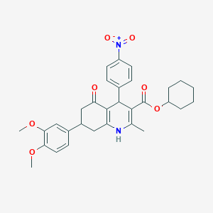 Cyclohexyl 7-(3,4-dimethoxyphenyl)-2-methyl-4-(4-nitrophenyl)-5-oxo-1,4,5,6,7,8-hexahydroquinoline-3-carboxylate