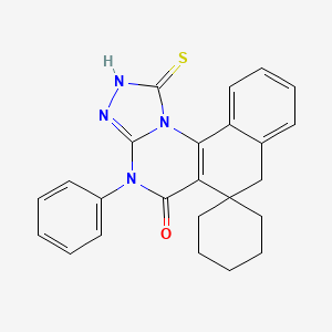 1-mercapto-4-phenyl-4H-spiro[benzo[h][1,2,4]triazolo[4,3-a]quinazoline-6,1'-cyclohexan]-5(7H)-one