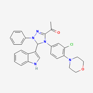 1-{4-[3-chloro-4-(morpholin-4-yl)phenyl]-5-(1H-indol-3-yl)-1-phenyl-4,5-dihydro-1H-1,2,4-triazol-3-yl}ethanone