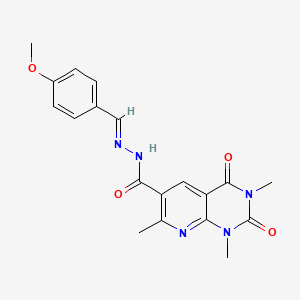 N'-[(E)-(4-methoxyphenyl)methylidene]-1,3,7-trimethyl-2,4-dioxo-1,2,3,4-tetrahydropyrido[2,3-d]pyrimidine-6-carbohydrazide