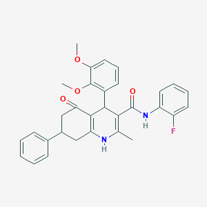 4-(2,3-Dimethoxyphenyl)-N-(2-fluorophenyl)-2-methyl-5-oxo-7-phenyl-1,4,5,6,7,8-hexahydro-3-quinolinecarboxamide