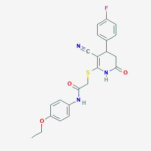 2-{[3-cyano-4-(4-fluorophenyl)-6-oxo-1,4,5,6-tetrahydropyridin-2-yl]sulfanyl}-N-(4-ethoxyphenyl)acetamide