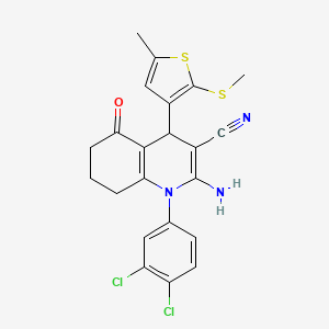 2-Amino-1-(3,4-dichlorophenyl)-4-(5-methyl-2-(methylthio)thiophen-3-yl)-5-oxo-1,4,5,6,7,8-hexahydroquinoline-3-carbonitrile