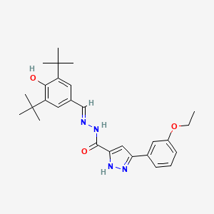 N'-[(E)-(3,5-di-tert-butyl-4-hydroxyphenyl)methylidene]-3-(3-ethoxyphenyl)-1H-pyrazole-5-carbohydrazide