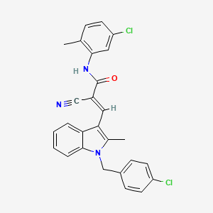 (2E)-3-[1-(4-chlorobenzyl)-2-methyl-1H-indol-3-yl]-N-(5-chloro-2-methylphenyl)-2-cyanoprop-2-enamide