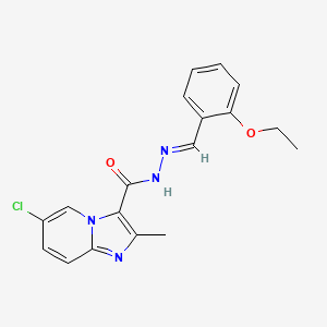 molecular formula C18H17ClN4O2 B11638274 6-chloro-N'-[(E)-(2-ethoxyphenyl)methylidene]-2-methylimidazo[1,2-a]pyridine-3-carbohydrazide 