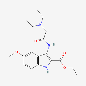 molecular formula C18H25N3O4 B11638292 Ethyl 3-[2-(diethylamino)acetamido]-5-methoxy-1H-indole-2-carboxylate 