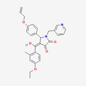 molecular formula C29H28N2O5 B11638314 4-(4-ethoxy-2-methylbenzoyl)-3-hydroxy-5-[4-(prop-2-en-1-yloxy)phenyl]-1-[(pyridin-3-yl)methyl]-2,5-dihydro-1H-pyrrol-2-one 