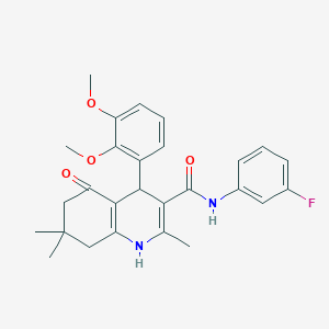 4-(2,3-Dimethoxyphenyl)-N-(3-fluorophenyl)-2,7,7-trimethyl-5-oxo-1,4,5,6,7,8-hexahydroquinoline-3-carboxamide