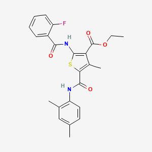 Ethyl 5-[(2,4-dimethylphenyl)carbamoyl]-2-{[(2-fluorophenyl)carbonyl]amino}-4-methylthiophene-3-carboxylate