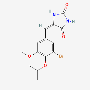 (5E)-5-[3-bromo-5-methoxy-4-(propan-2-yloxy)benzylidene]imidazolidine-2,4-dione