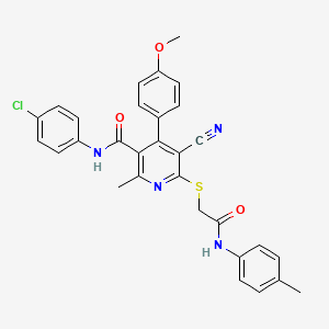 N-(4-chlorophenyl)-5-cyano-4-(4-methoxyphenyl)-2-methyl-6-({2-[(4-methylphenyl)amino]-2-oxoethyl}sulfanyl)pyridine-3-carboxamide