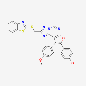 2-[(1,3-Benzothiazol-2-ylsulfanyl)methyl]-8,9-bis(4-methoxyphenyl)furo[3,2-e][1,2,4]triazolo[1,5-c]pyrimidine