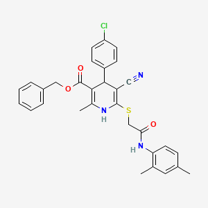 Benzyl 4-(4-chlorophenyl)-5-cyano-6-({2-[(2,4-dimethylphenyl)amino]-2-oxoethyl}sulfanyl)-2-methyl-1,4-dihydropyridine-3-carboxylate