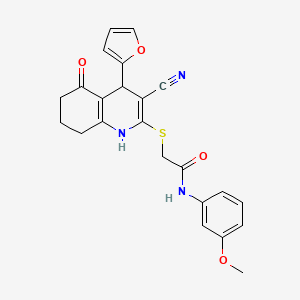 2-{[3-cyano-4-(furan-2-yl)-5-oxo-1,4,5,6,7,8-hexahydroquinolin-2-yl]sulfanyl}-N-(3-methoxyphenyl)acetamide