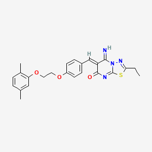 (6Z)-6-{4-[2-(2,5-dimethylphenoxy)ethoxy]benzylidene}-2-ethyl-5-imino-5,6-dihydro-7H-[1,3,4]thiadiazolo[3,2-a]pyrimidin-7-one