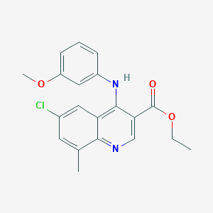 Ethyl 6-chloro-4-[(3-methoxyphenyl)amino]-8-methylquinoline-3-carboxylate